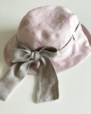 Kids Linen Sun Hat with Back Tie Bow