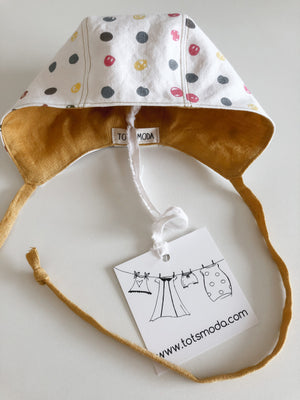 Reversible Baby Bonnet - 3-6 months - ready to ship