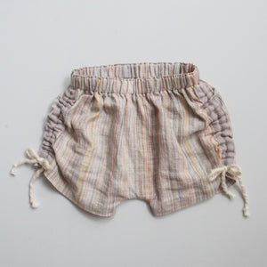 Side Ruched Linen Shorts