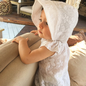 White Cotton Sunbonnet