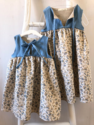 Blue Floral Sundress - sizes 3T and 5T - ready to ship