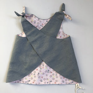 Reversible Pinafore - one size - newborn to 3 years - ready to ship