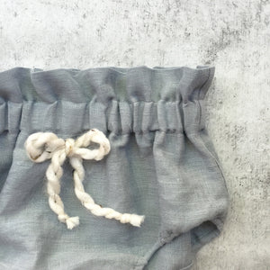 High Waist Linen Bloomers - Grey Color