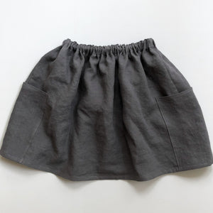 Girls Linen Pocket Skirt