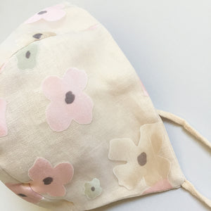 Pale Peach Floral Bonnet - 3-6 months ready to ship