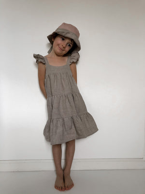 Kids Linen Sun Hat with Back Tie Bow