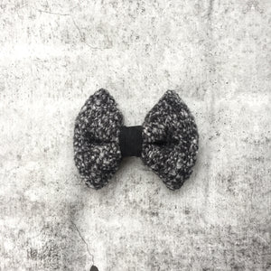 Black and White Wool Hair Bow