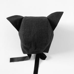 Black Cat Ears Bonnet