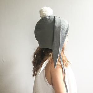 Unisex Grey Bunny Ears Bonnet