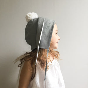 Unisex Grey Bunny Ears Bonnet