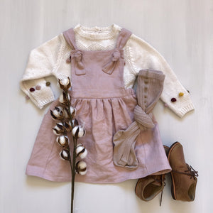 Girls Linen Pinafore Dress