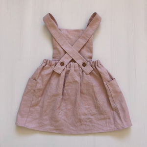 Girls Linen Pinafore Dress