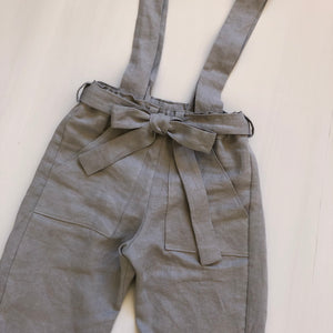 Kids Linen Suspender Pants