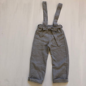 Kids Linen Suspender Pants