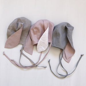 Linen Bunny Ears Bonnet