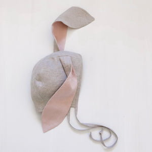 Linen Bunny Ears Bonnet