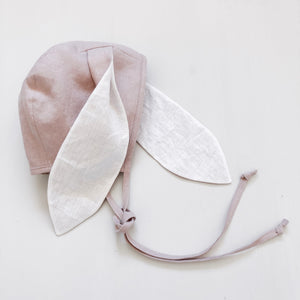 Linen Bunny Ears Bonnet