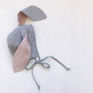 Linen Bunny Ears Bonnet