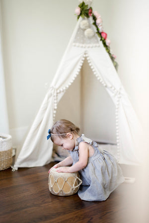 Natural Linen Ruffle Dress