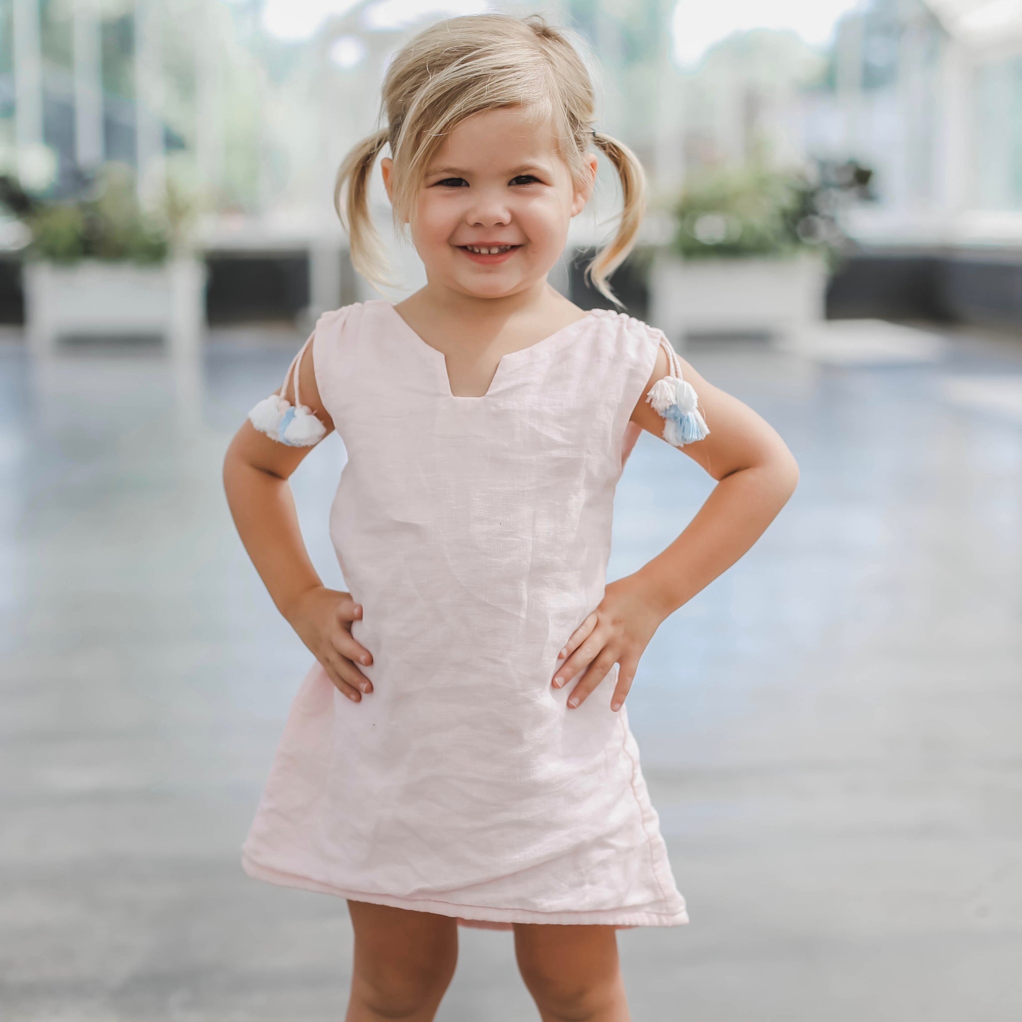 pale pink linen dress pale pink midi dress Island Relaxed Linen Italian Pocket Midi Dress- Light Pink Coastal Bloom