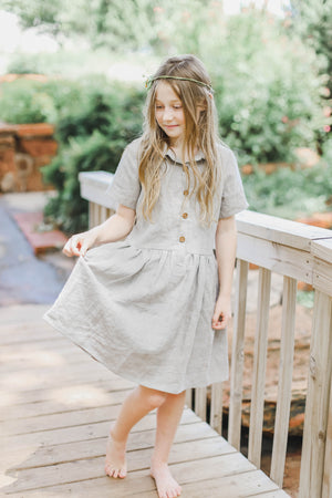 Girls Linen Shirt Dress